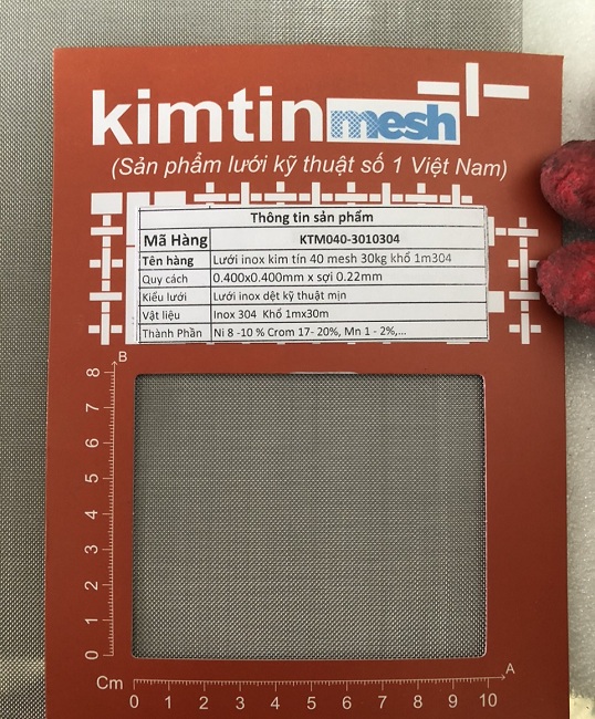 Lưới lọc inox 40 mesh Kim Tín sợi 0.22mm
