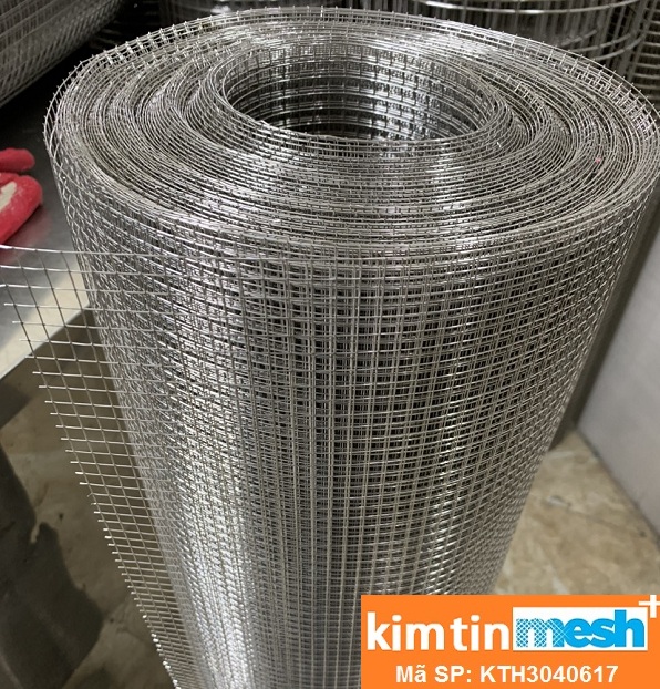 Lưới inox Kim Tín 304 hàn ô 6x6mm sợi 0.5mm khổ 1m