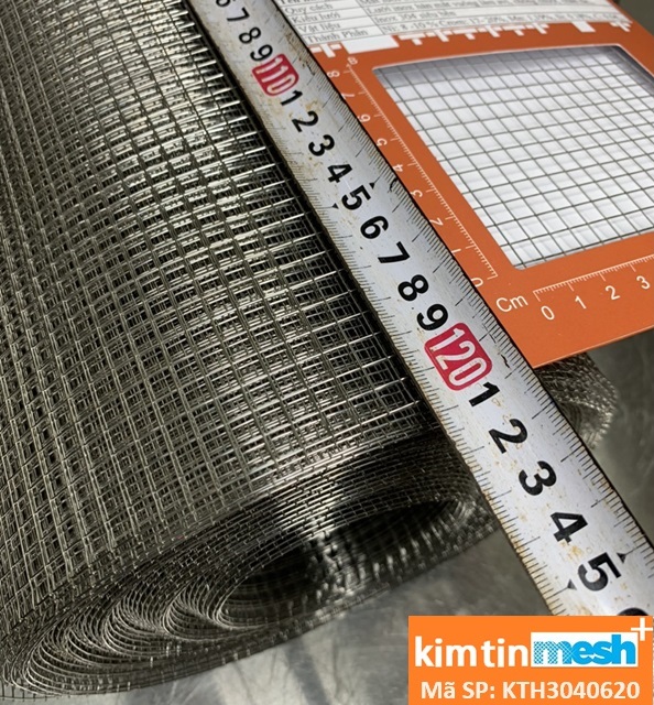 Lưới inox Kim Tín 304 hàn ô 6x6mm sợi 0.5mm khổ 1.2m