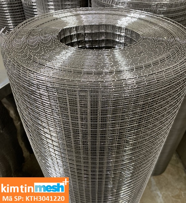 Lưới inox Kim Tín 304 hàn ô 12x12mm sợi 0.8mm khổ 1.2m